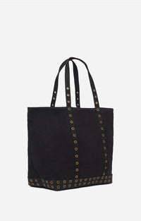 Cabas L en cuir - Noir
