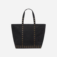 Cabas L en cuir - Noir