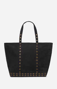Cabas L en cuir - Noir
