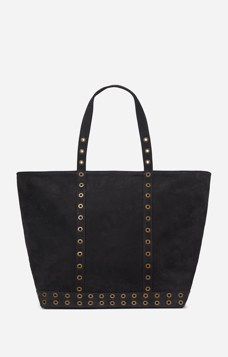 Cabas L en cuir - Noir