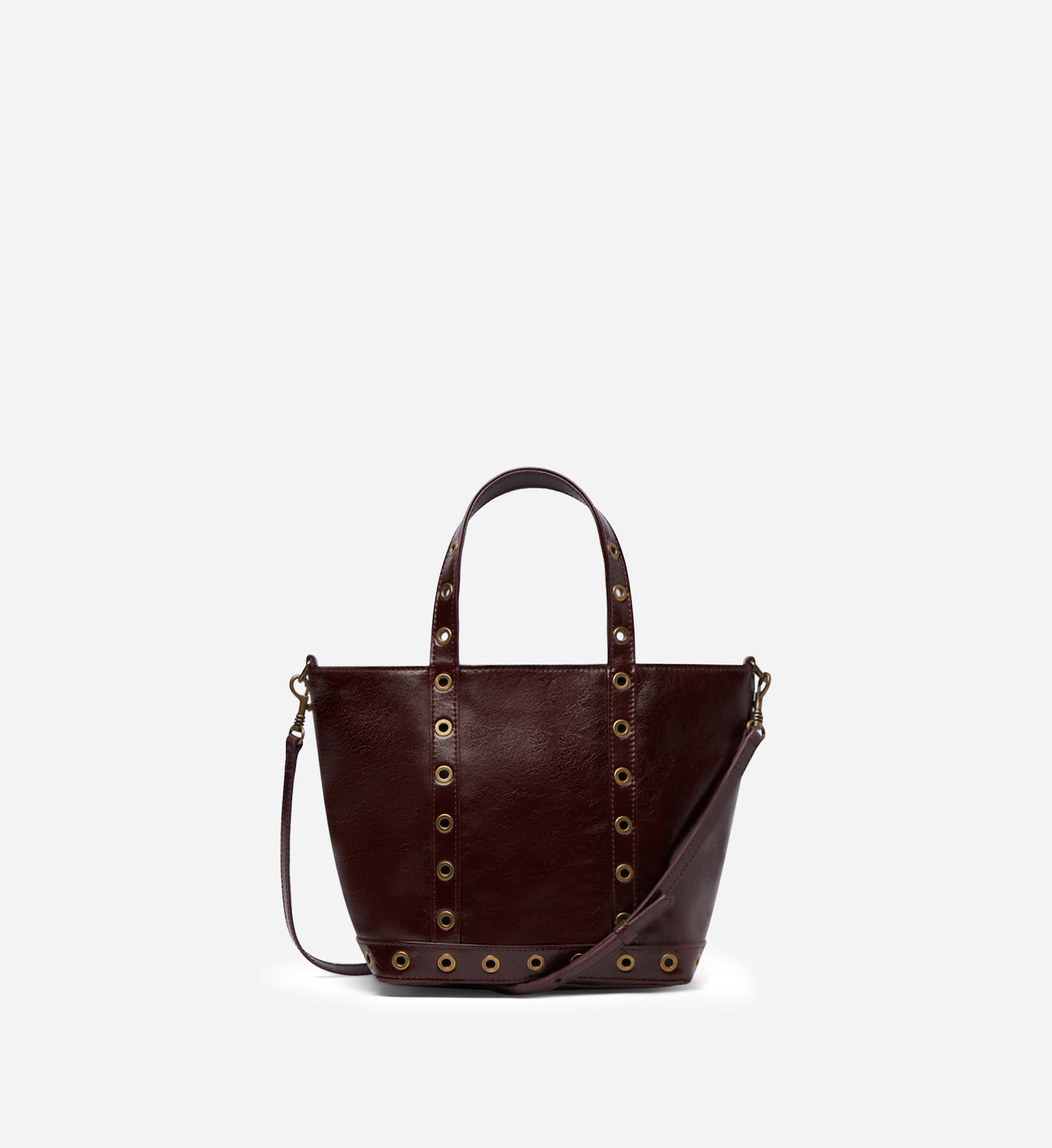 5 QTY NEW // CHOCOLAT / Cabas S en Cuir Craquelé - CHOCOLAT