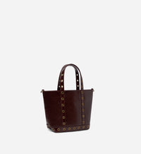 5 QTY NEW // CHOCOLAT / Cabas S en Cuir Craquelé - CHOCOLAT