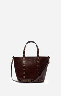 5 QTY NEW // CHOCOLAT / Cabas S en Cuir Craquelé - CHOCOLAT