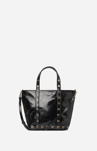 2 QTY NEW // NOIR / Cabas S en Cuir Craquelé - NOIR
