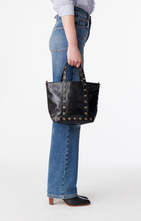 2 QTY NEW // NOIR / Cabas S en Cuir Craquelé - NOIR