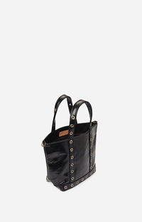 2 QTY NEW // NOIR / Cabas S en Cuir Craquelé - NOIR