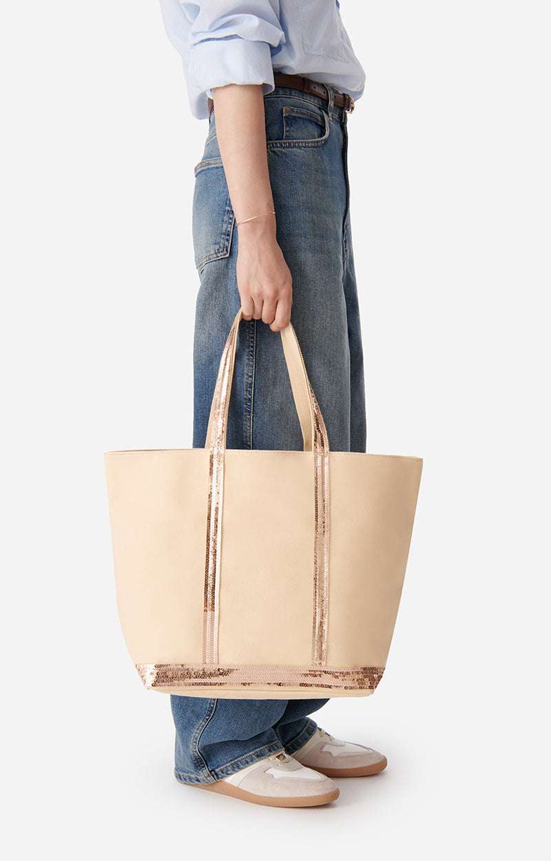 45 QTY NEW // CREME / Cabas L En Toile - CREME