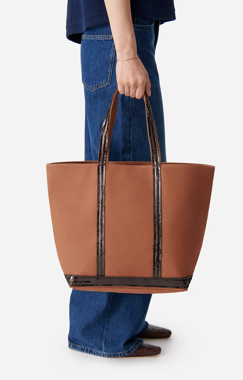 8 QTY NEW // BROWNIE / Cabas L En Toile - BROWNIE