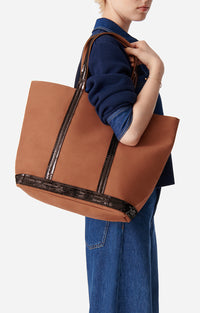 8 QTY NEW // BROWNIE / Cabas L En Toile - BROWNIE