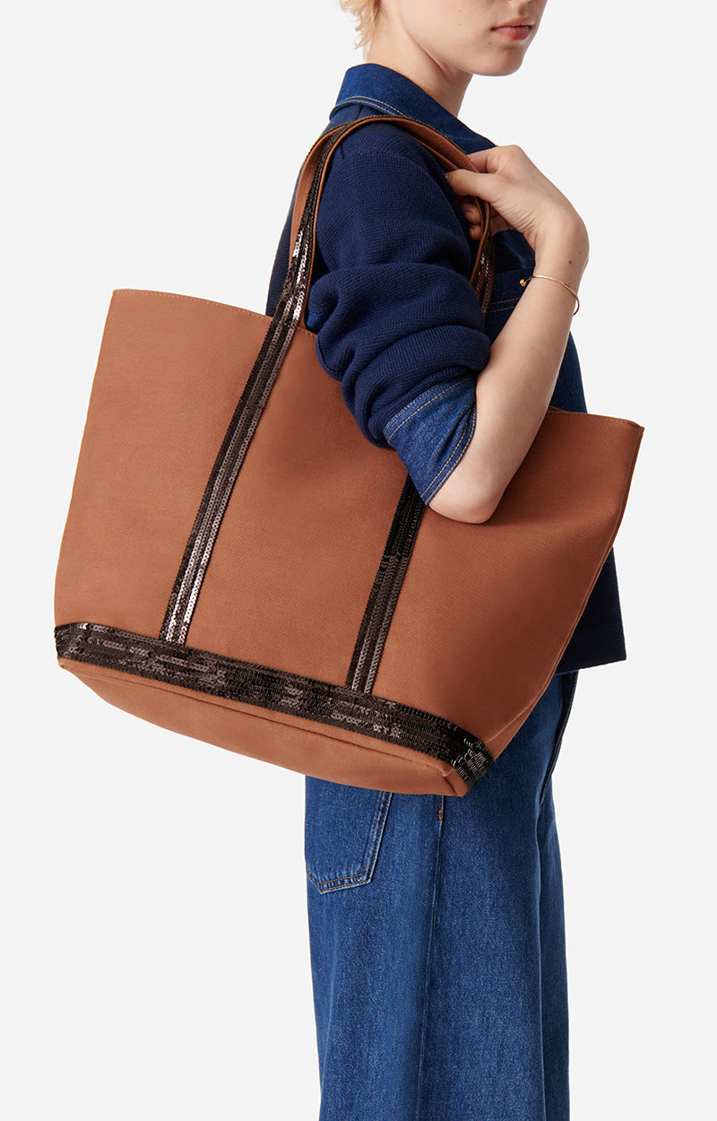 8 QTY NEW // BROWNIE / Cabas L En Toile - BROWNIE