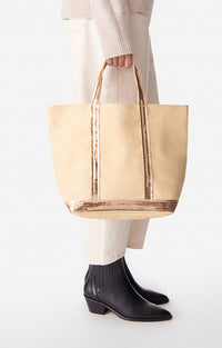 15 QTY NEW // CREME / Cabas M En Toile - CREME