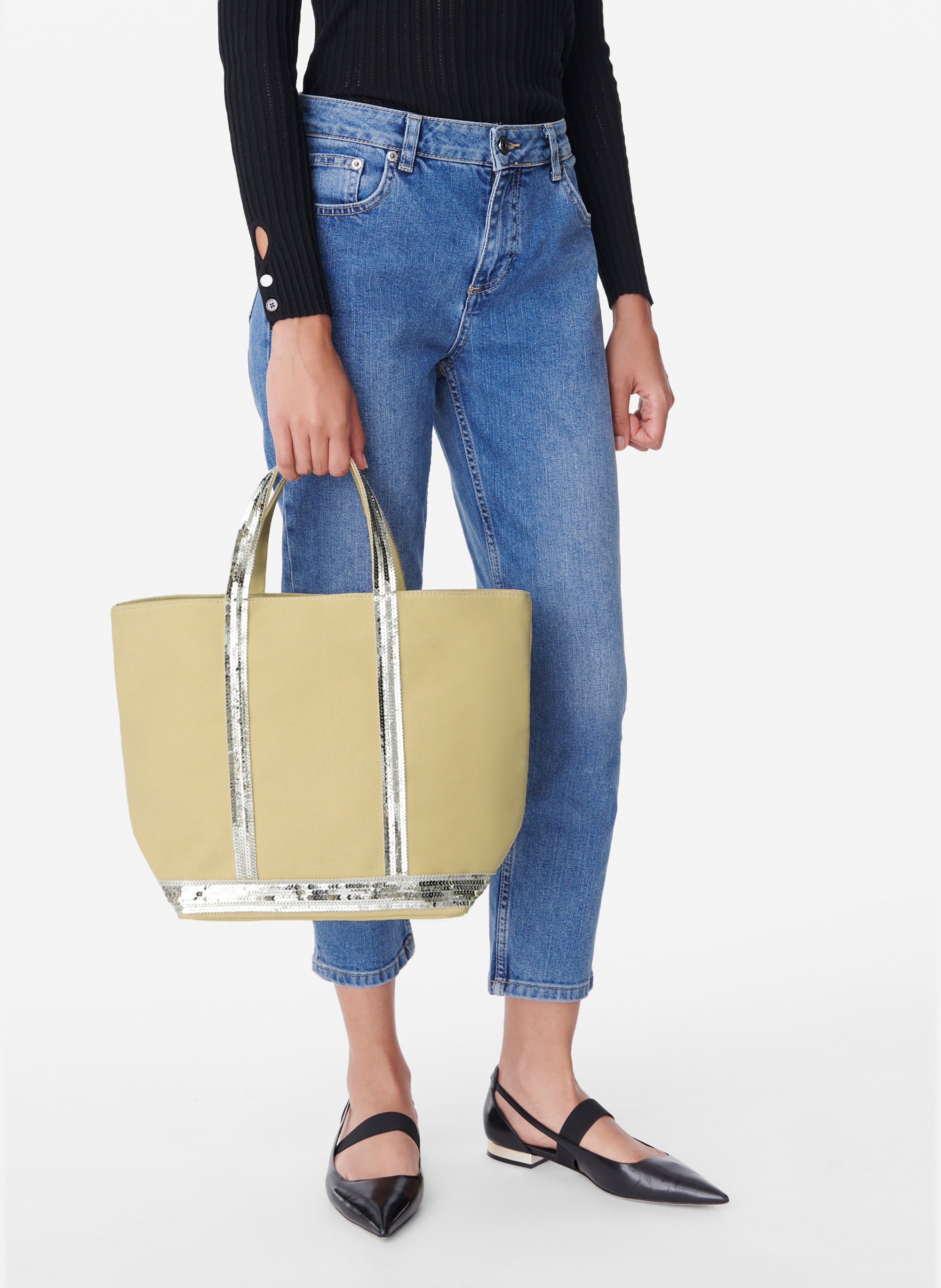 7 QTY NEW // ANIS / Cabas M En Toile - ANIS