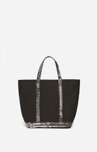 11 QTY NEW // NOIR/GLACIAL / Cabas M En Toile - NOIR/GLACIAL