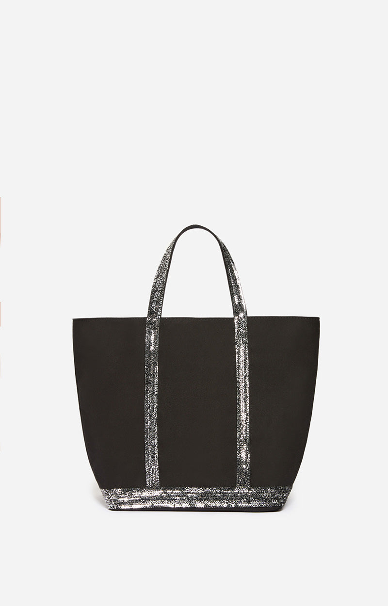 11 QTY NEW // NOIR/GLACIAL / Cabas M En Toile - NOIR/GLACIAL