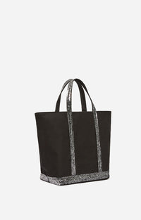 11 QTY NEW // NOIR/GLACIAL / Cabas M En Toile - NOIR/GLACIAL