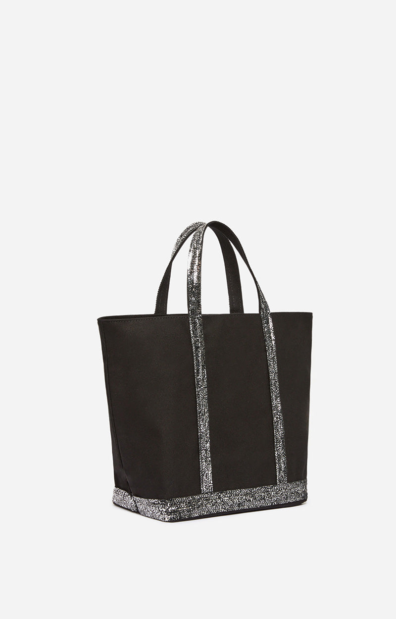 11 QTY NEW // NOIR/GLACIAL / Cabas M En Toile - NOIR/GLACIAL