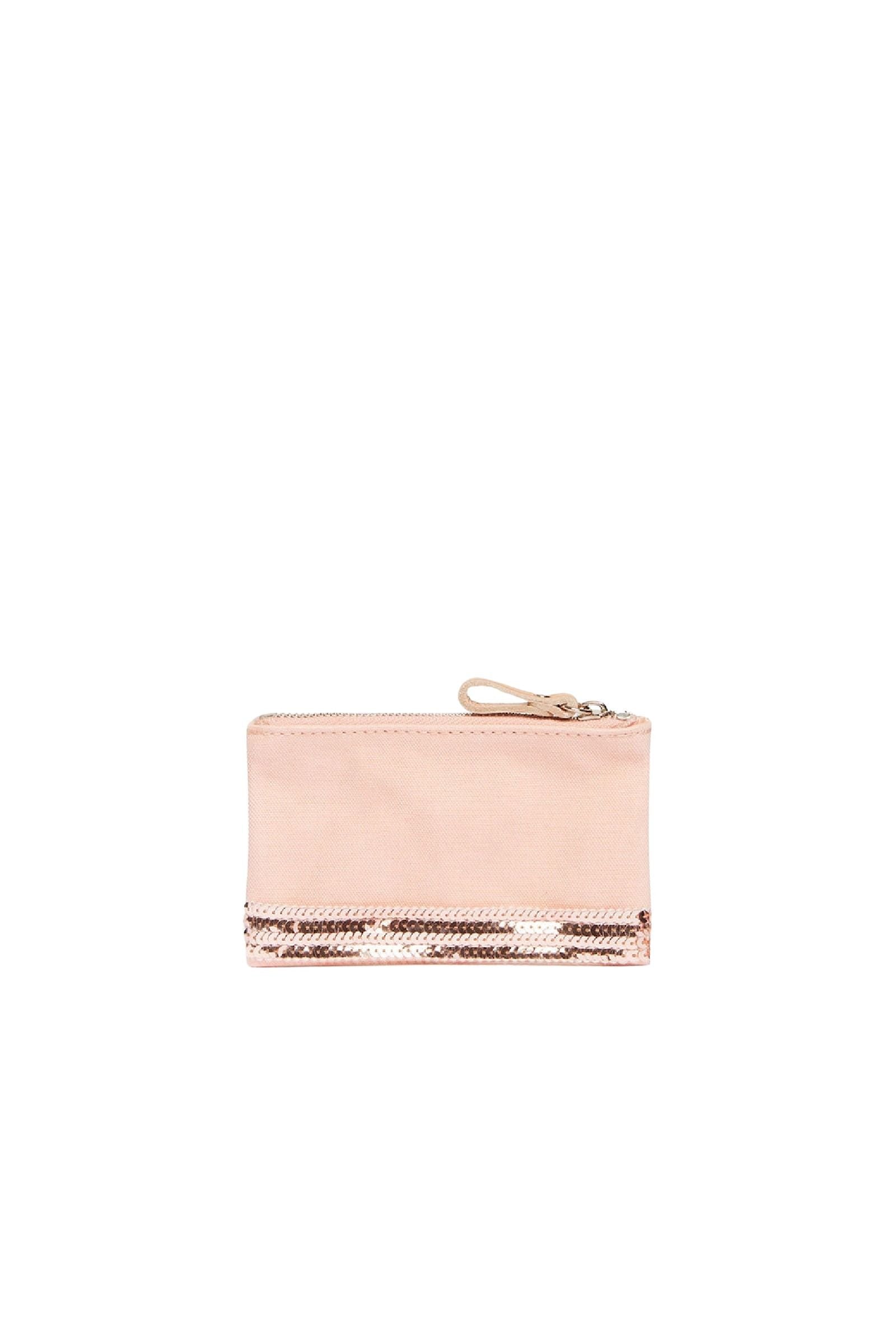 RECO : 20 // Pochette zippée en coton - Corail & Beige