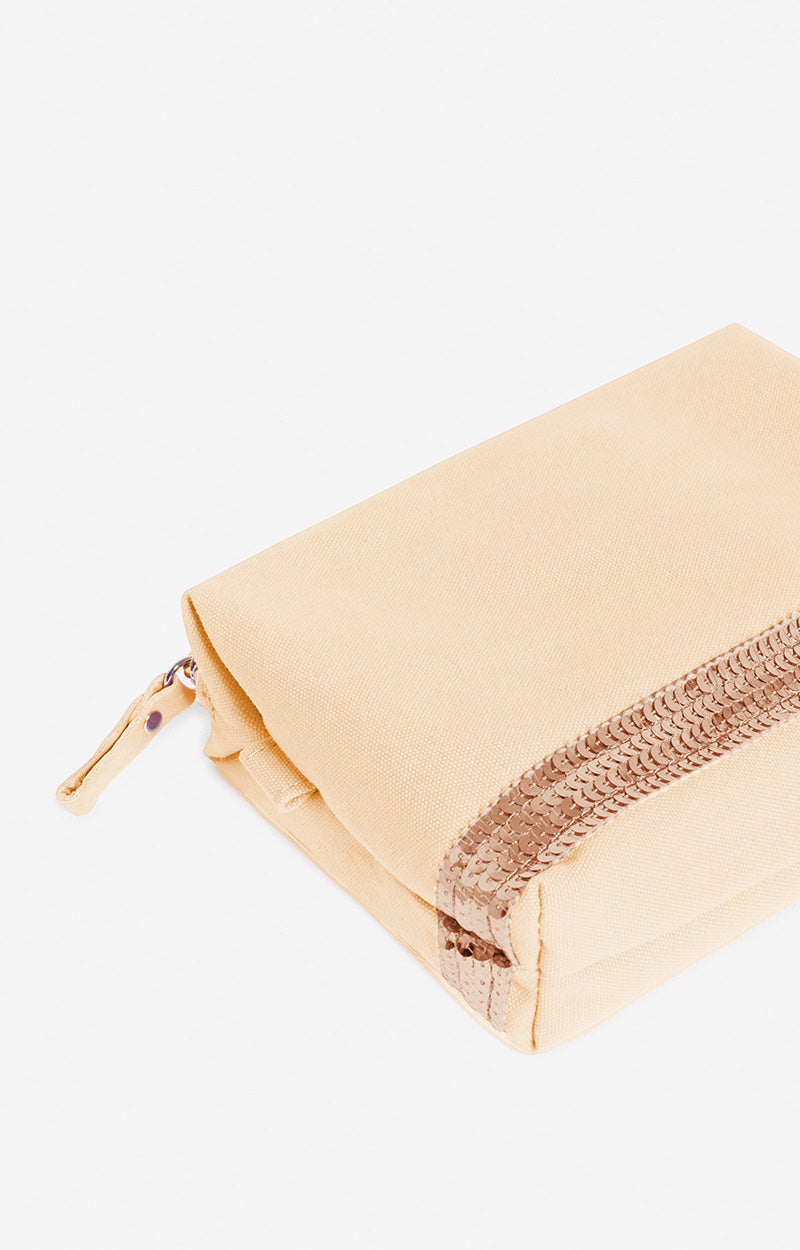 9 QTY NEW // CREME / Petite Trousse Zippée - CREME