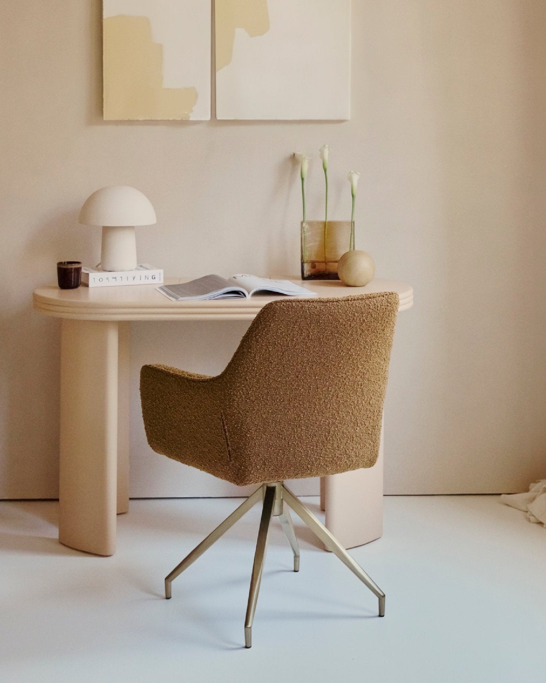 Lampe de table Champi en céramique - Beige