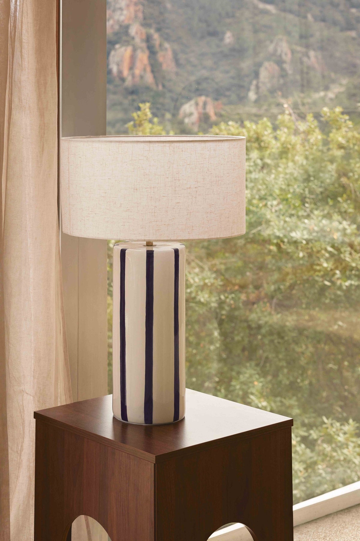 Lampe de table Zhoe en céramique - Blanc