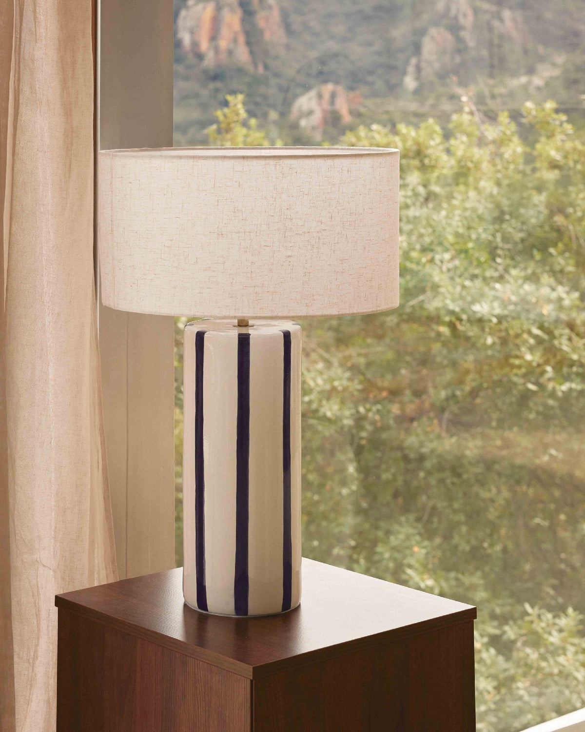 Lampe de table Zhoe en céramique - Blanc