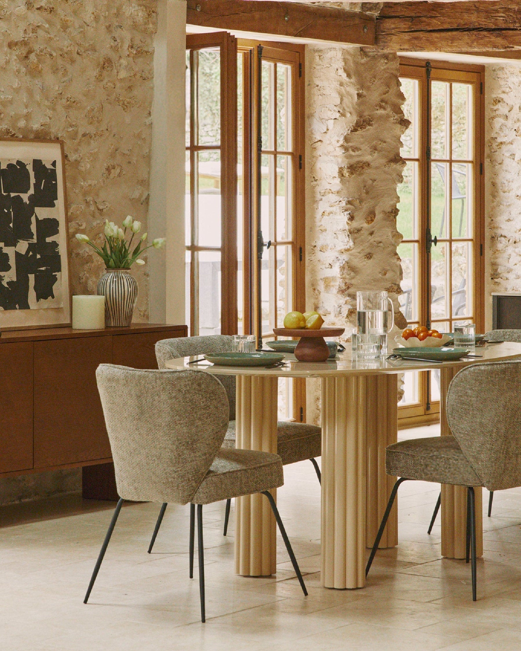 Table à manger Goya en bois - Beige