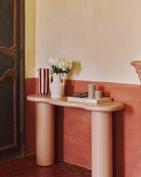 Onda wooden console table - Beige