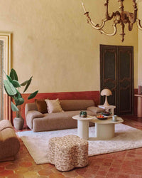 Onda wooden console table - Beige