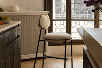 Tabouret de bar Arty texturé - Blanc écru