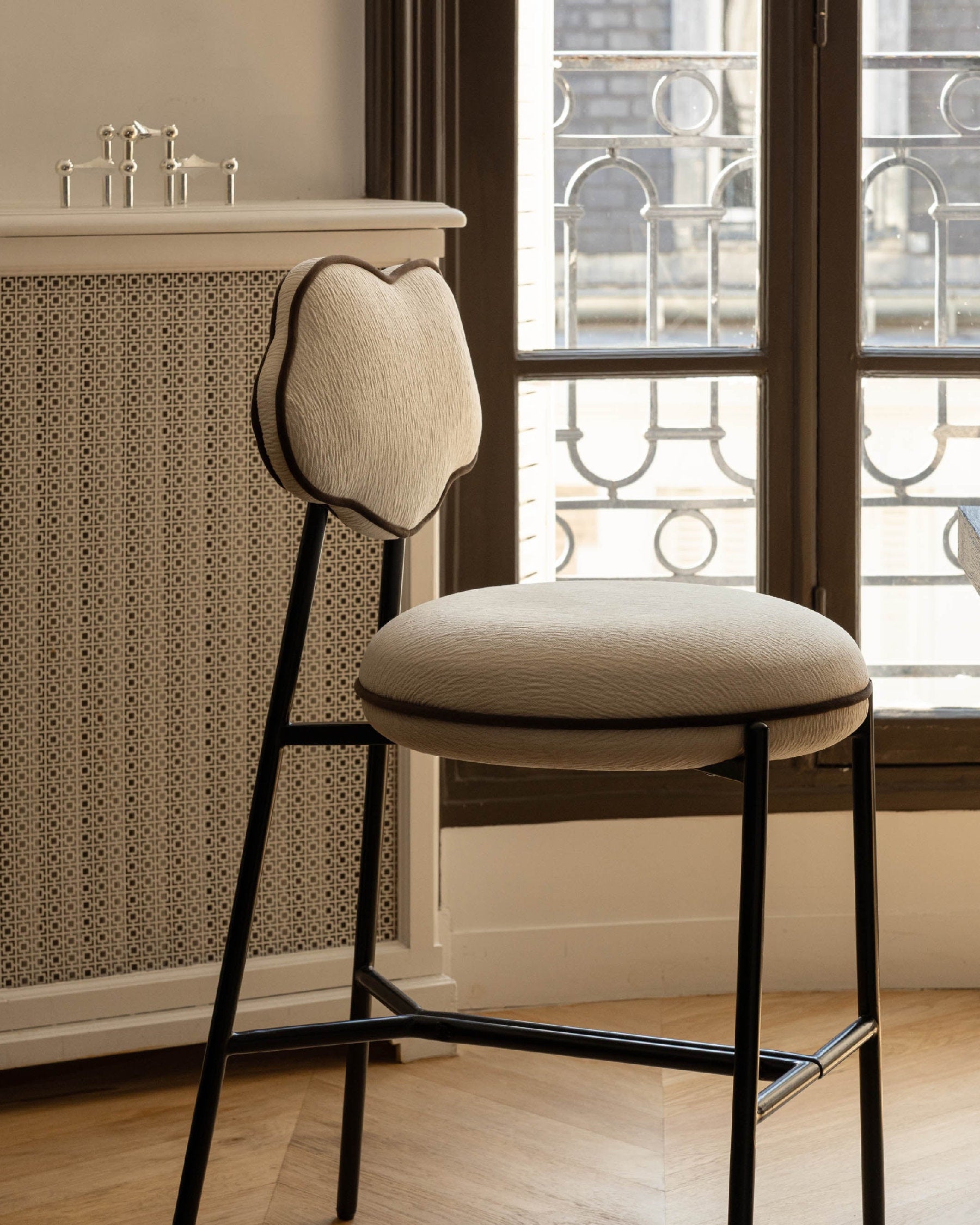 Tabouret de bar Arty texturé - Blanc écru