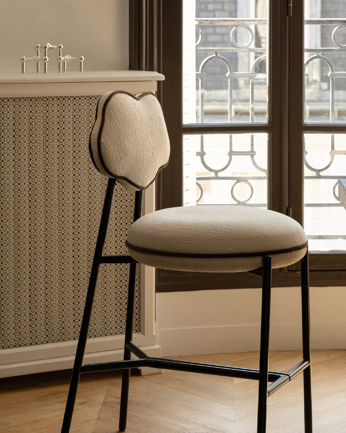 Tabouret de bar Arty texturé - Blanc écru