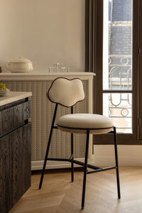Tabouret de bar Arty texturé - Blanc écru