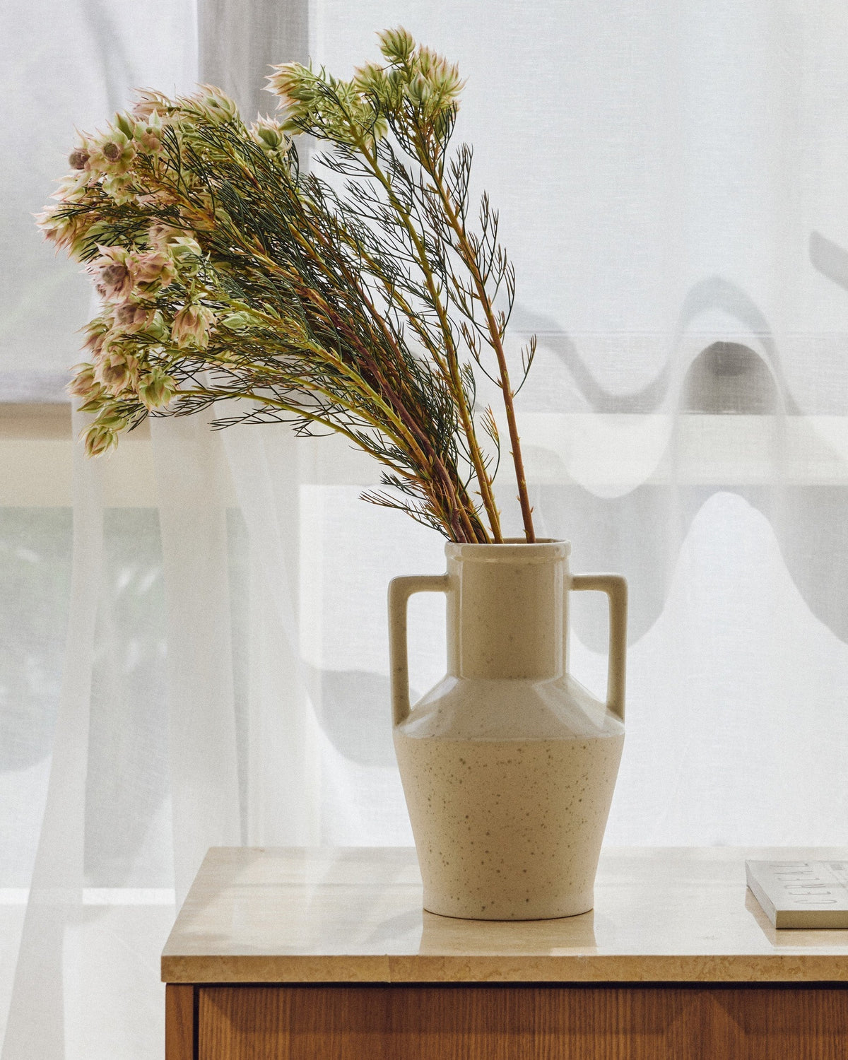 Vase Alda en céramique tachetée - Blanc