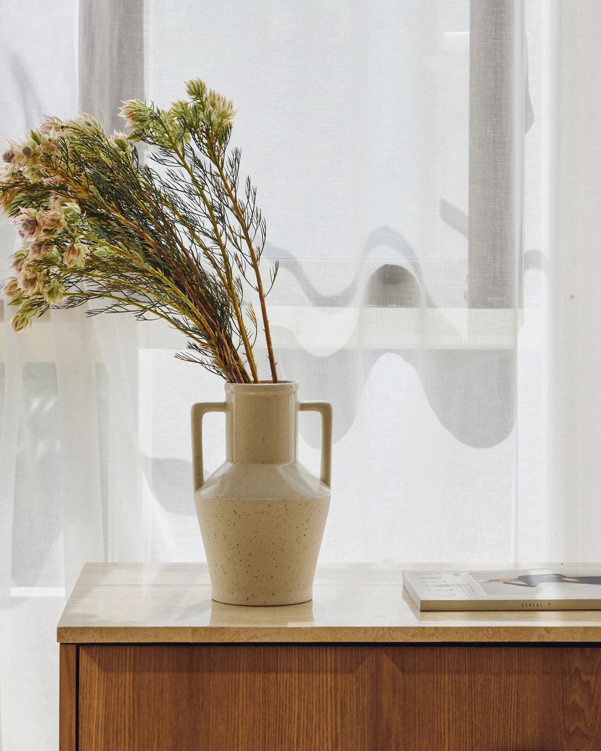 Vase Alda en céramique tachetée - Blanc