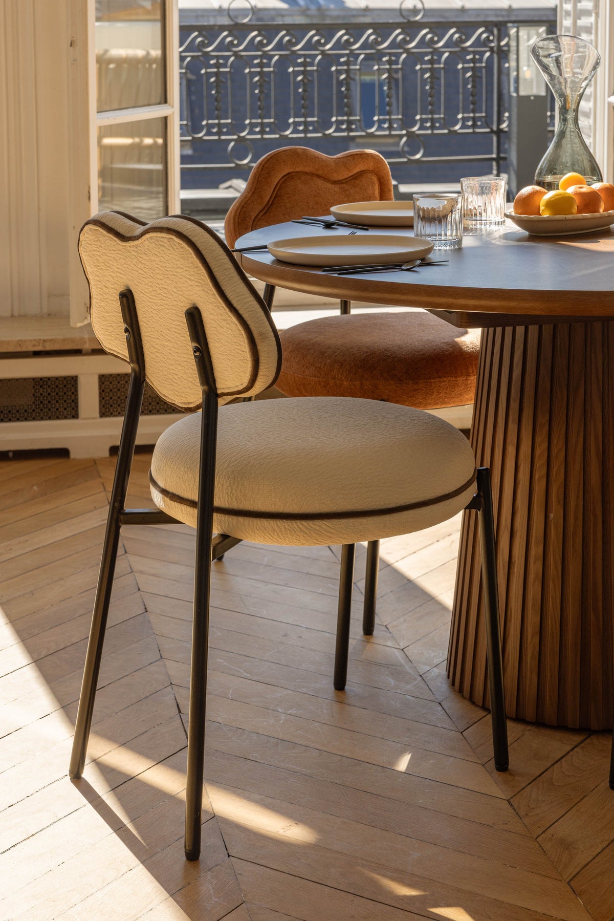 Chaise Arty texturée - Blanc écru
