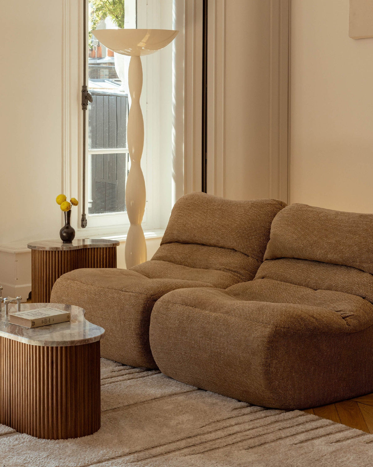 Lampadaire Ardenia en fibre de verre - Blanc