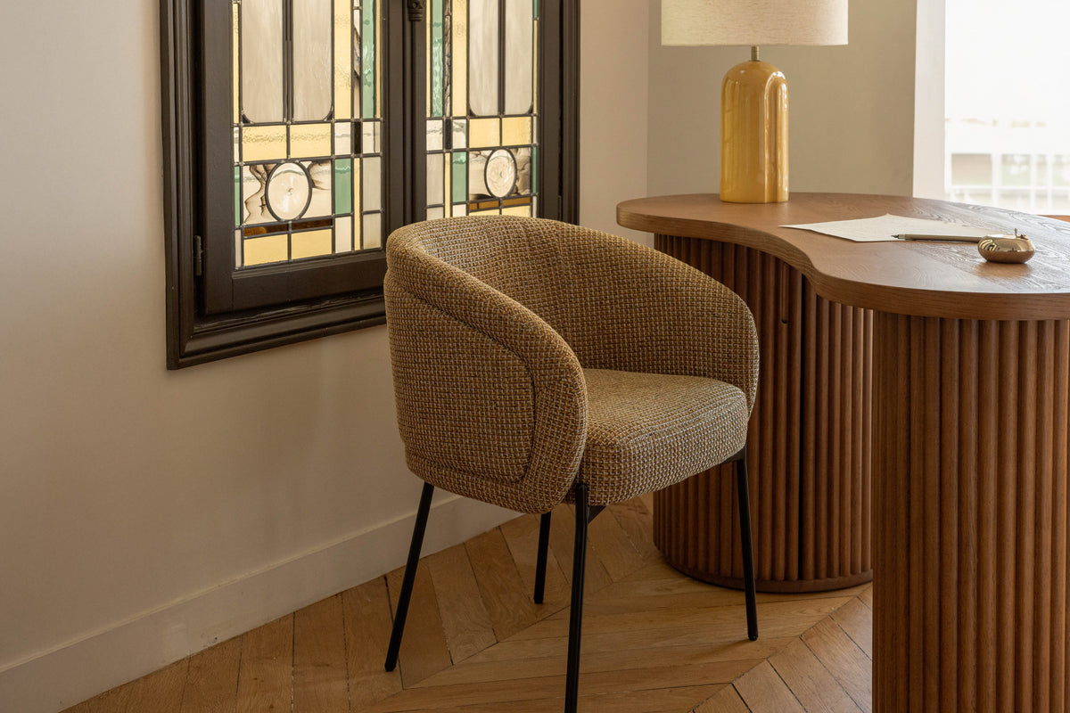 Chaise Volta en tweed - Tweed jaune Miami