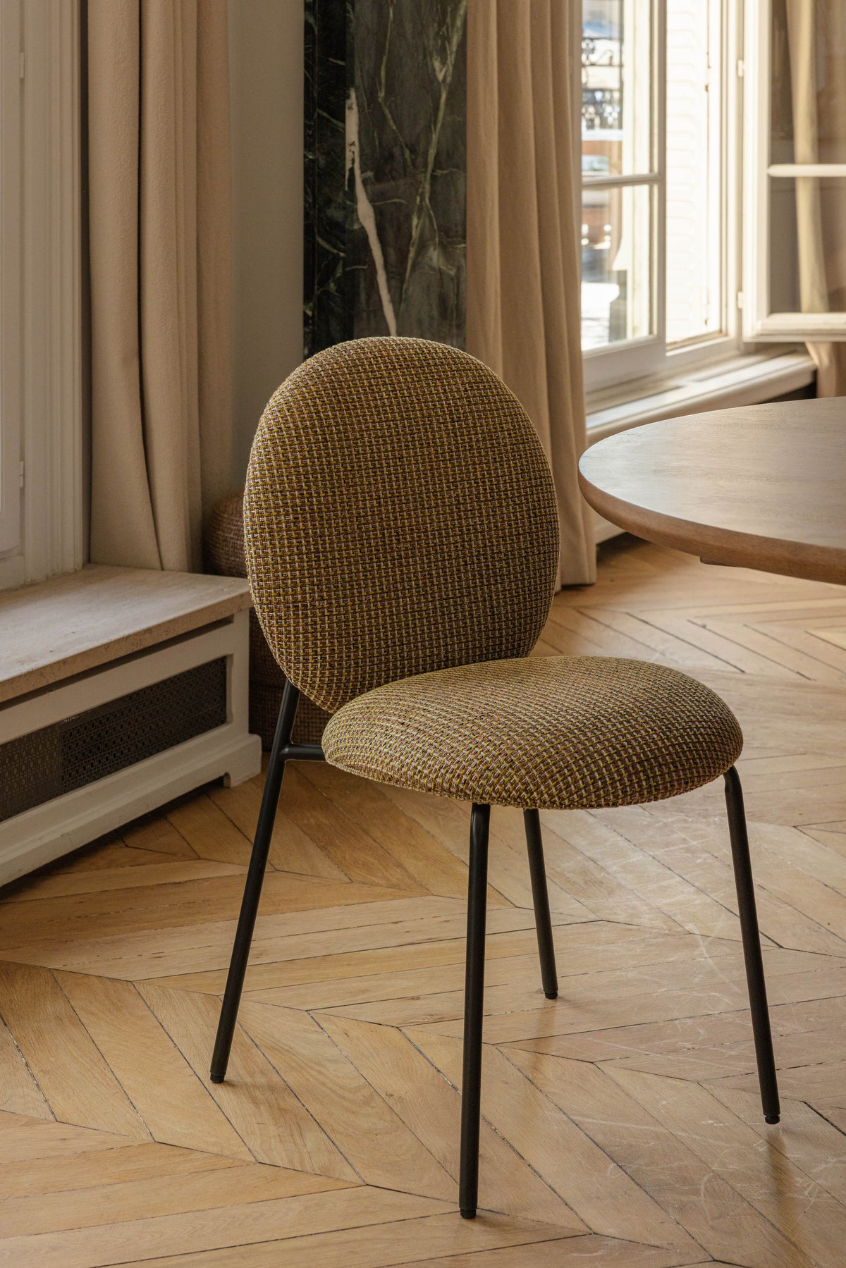 Chaise empilabl Blaze - Tweed Jaune Miami