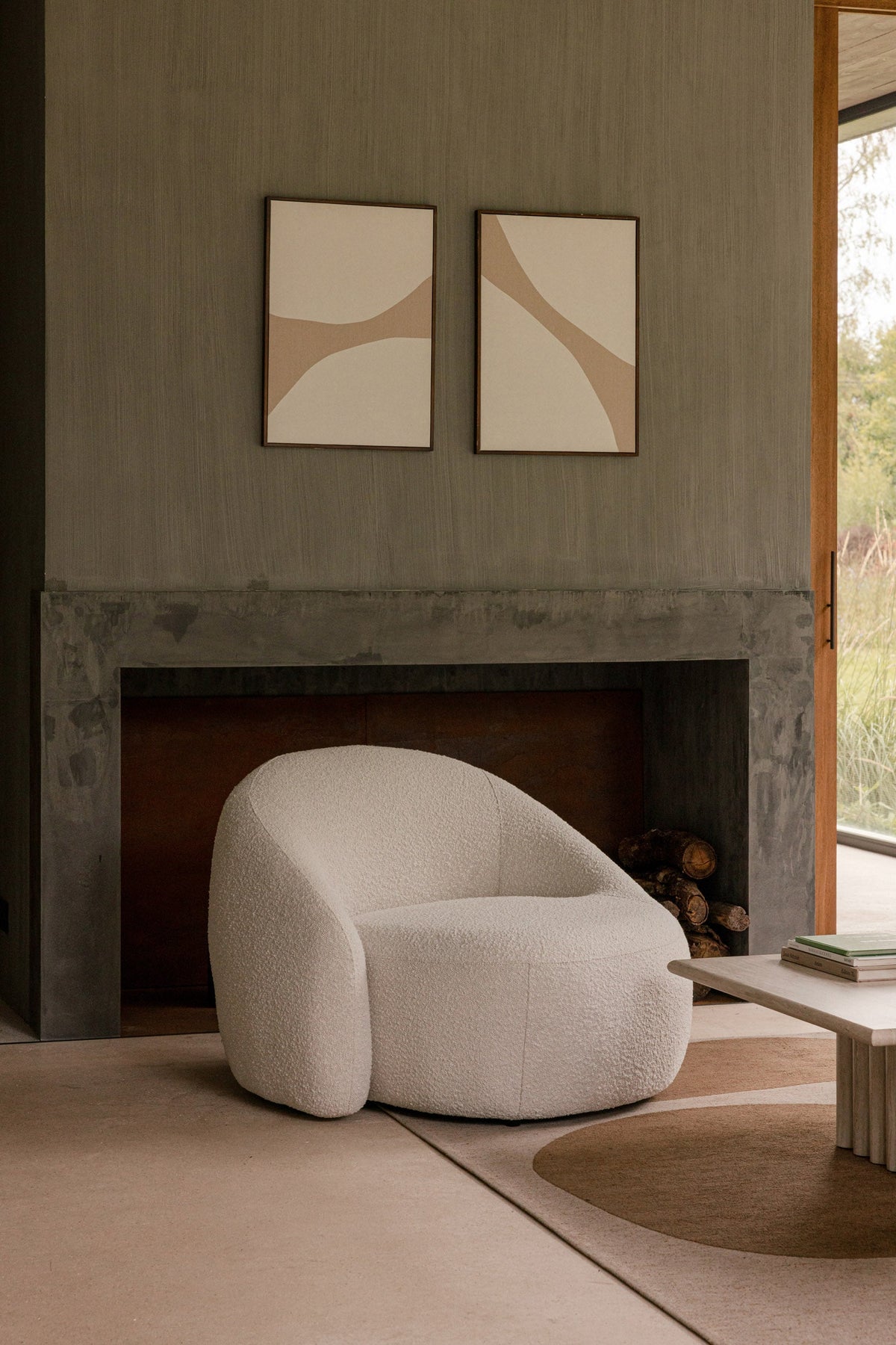 Fauteuil Neo - Blanc Avoine Bouclé