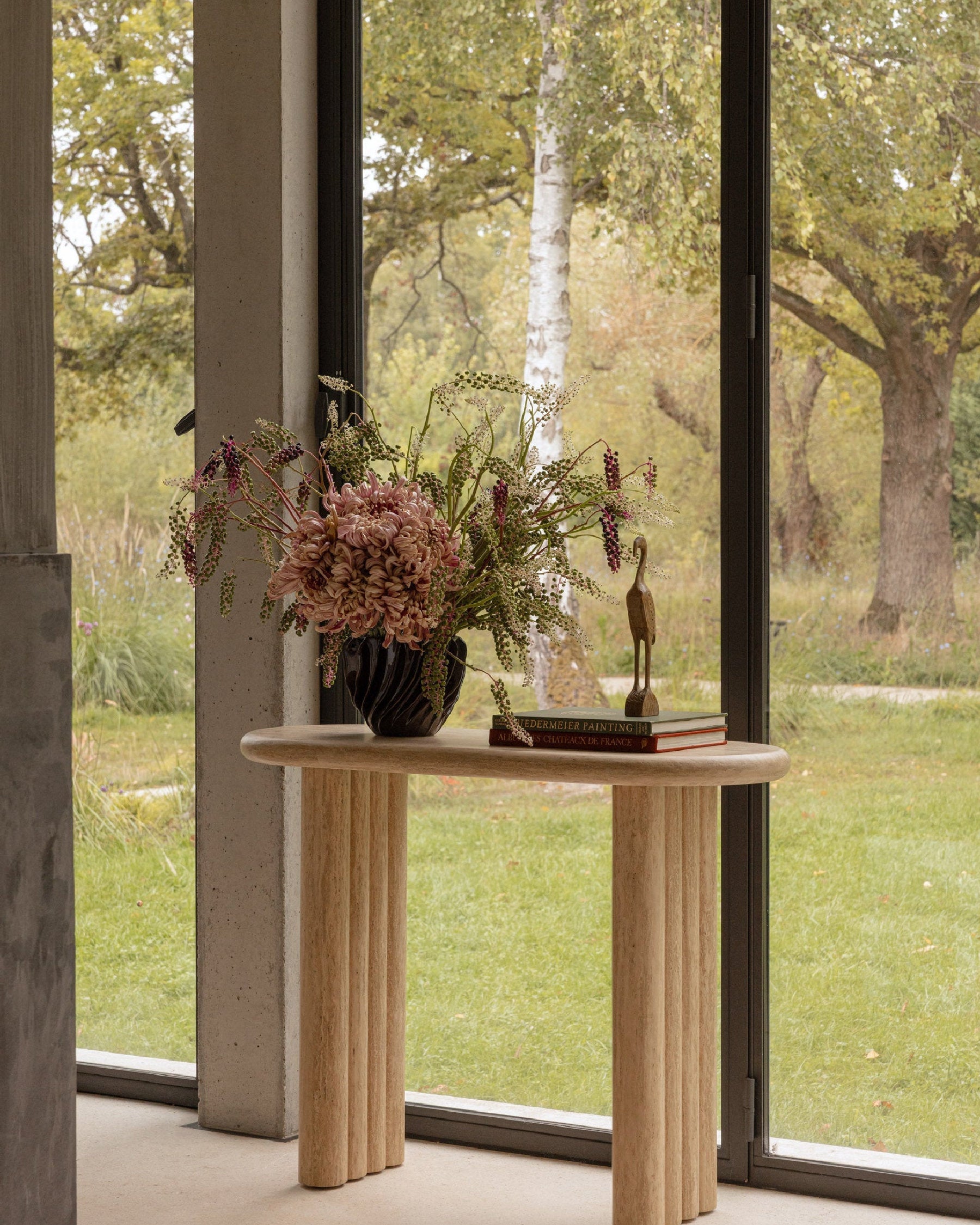 Console Aphaia en bois - Effet Travertin