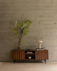 Meuble TV Ondula en bois - Bois noyer
