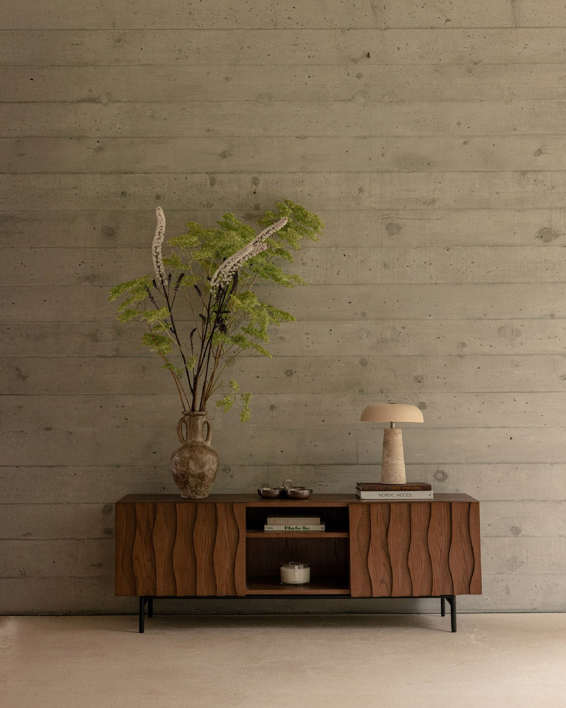 Meuble TV Ondula en bois - Bois noyer