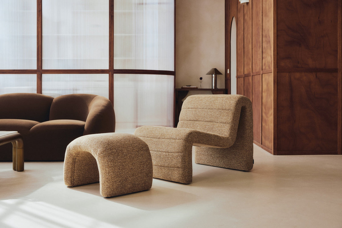 Pouf Flow - Tweed Marron