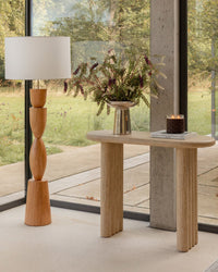 Console Aphaia en bois - Effet Travertin