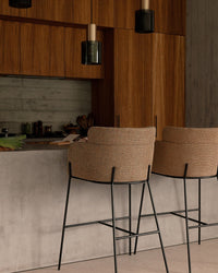 Tabouret de bar Baron - Tweed jaune Miami