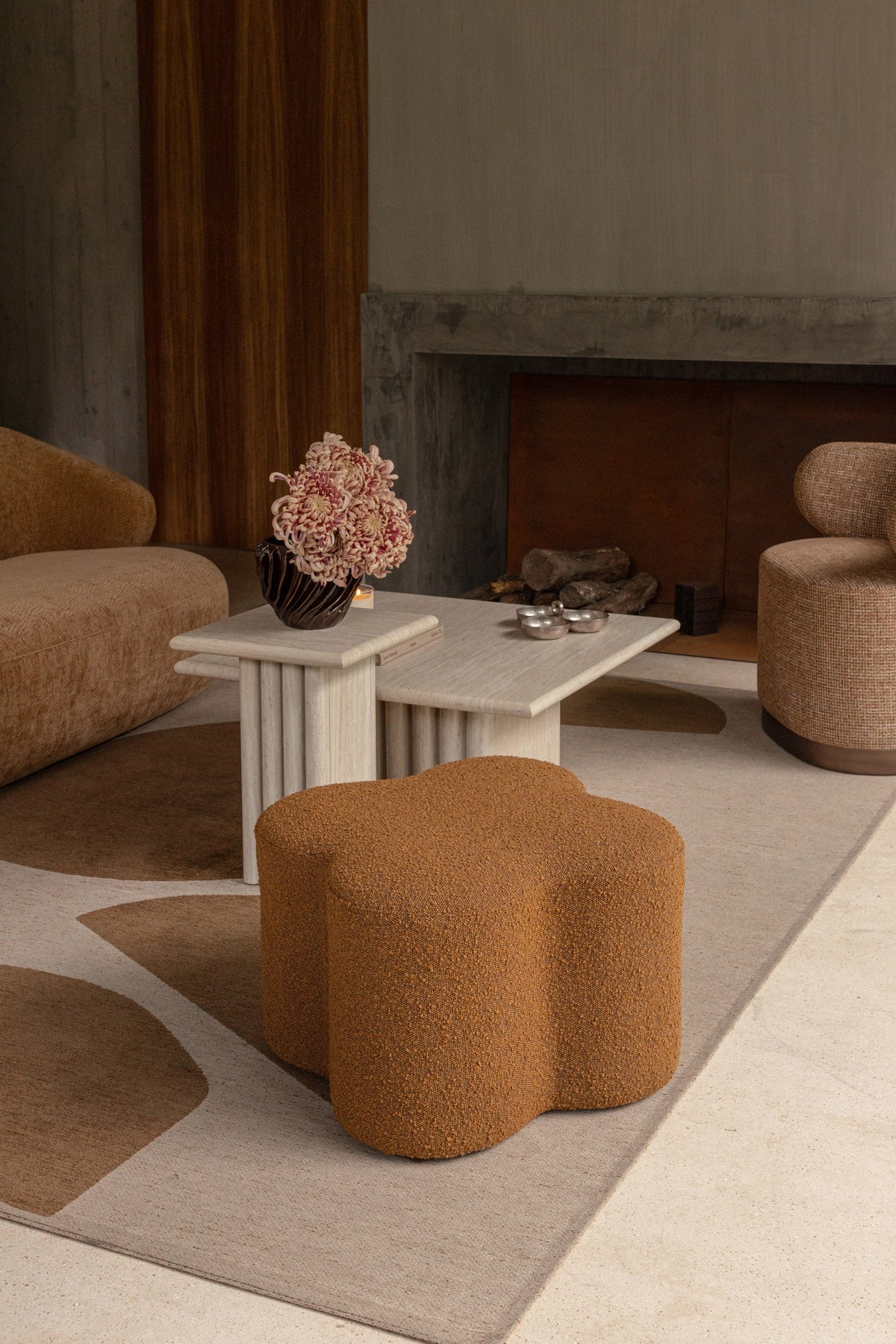 Table d'appoint Artemis - Effet Travertin
