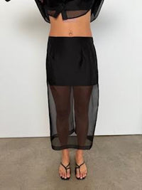 THE SILK ORGANZA SKIRTBLACK