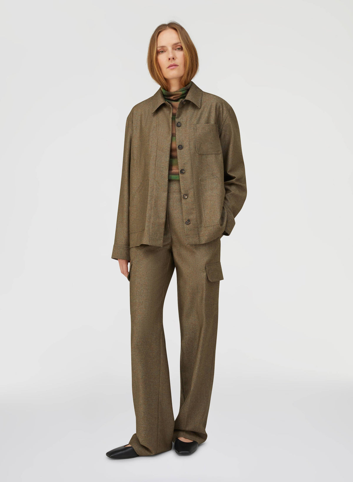 GREEN ELEVATED WORKWEAR OVERSHIRT