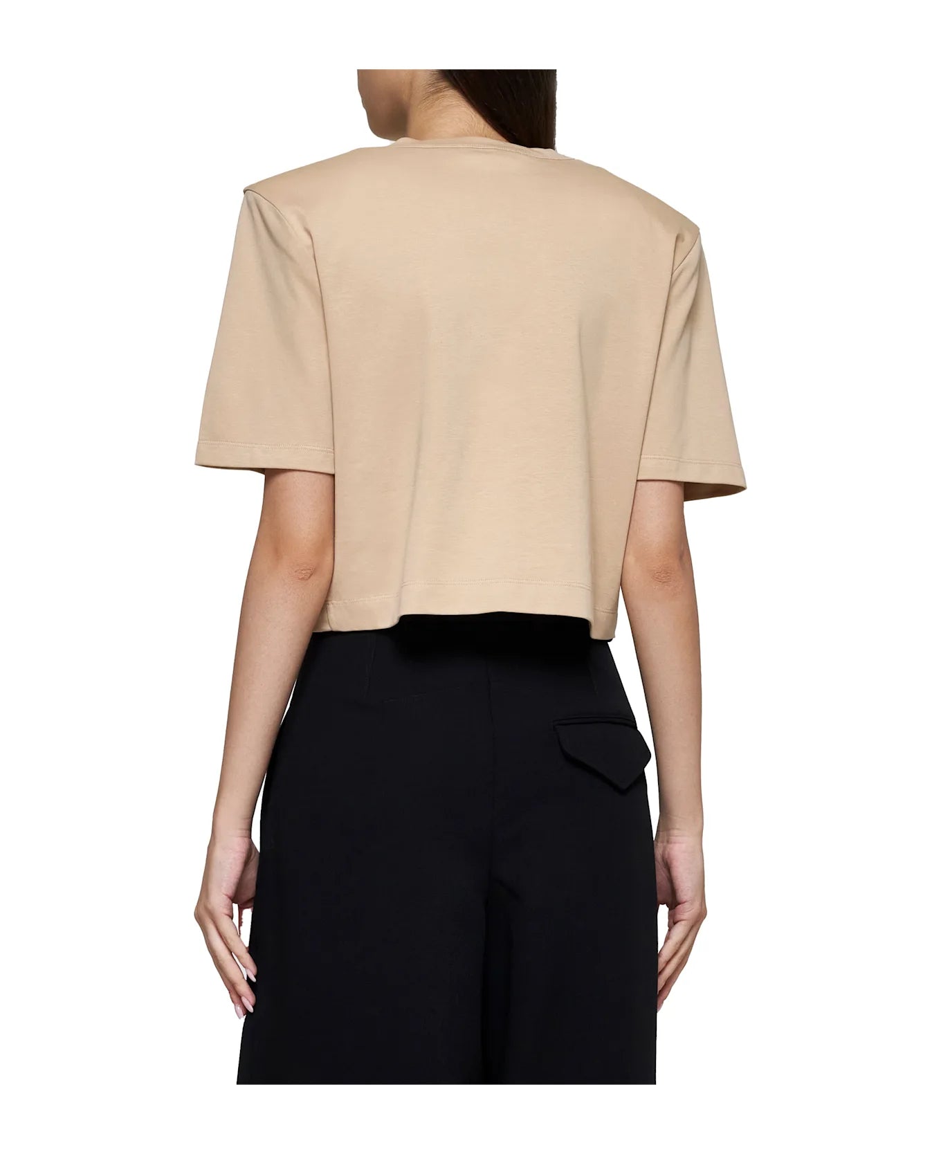 T-shirt court à épaulettes - Khaki