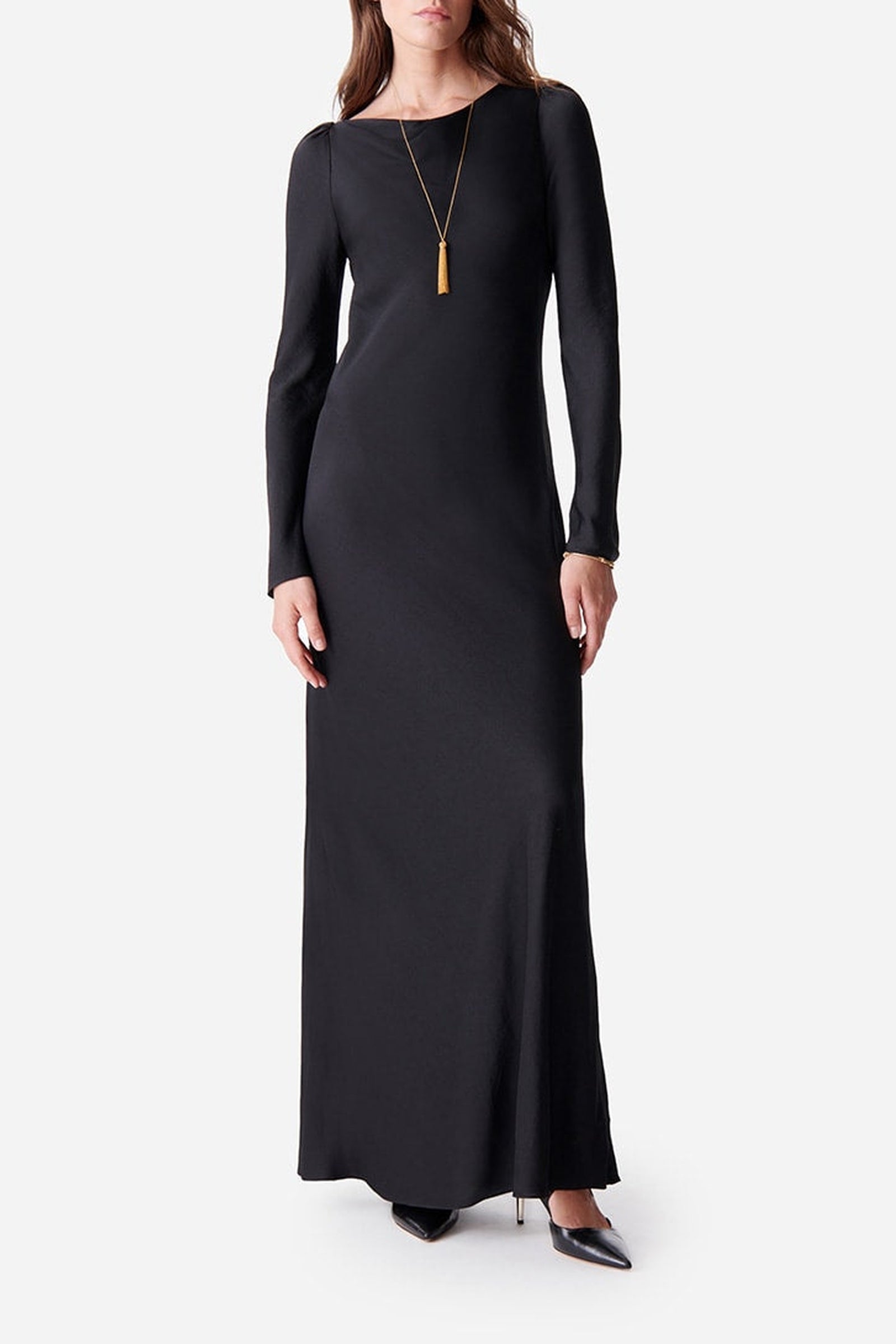Robe longue Delle - Noir